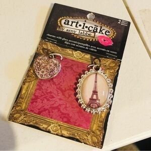 NWT Art-I-Cake Charms Eiffel Tower and Heart